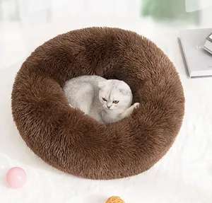 Зимний Теплый круглый коврик для кошек и собак