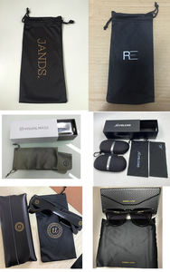 Sparloo 4059 Schwarz weiß grau zwei String gute Qualität Sonnenbrille Paket druck Logo benutzer definierte Tasche Sonnenbrille Mikro faser beutel - Product Image 4