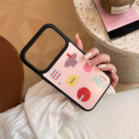 Coque de protection antichoc élégante en PC rigide de qualité supérieure, style vase géométrique coloré, pour les modèles 17 Pro et 16 Pro