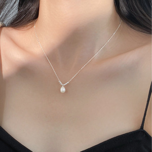 Collier en argent pur S925, style frais et tendance, perle d'eau douce, design original, bambou Y01515 - Product Image 2