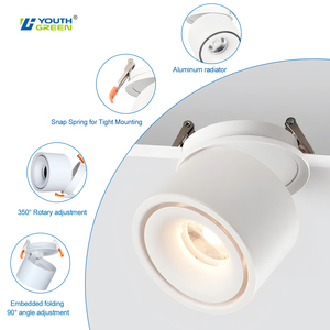 10 Wát spotlight có thể điều chỉnh downlights Nhôm Vòng có thể điều chỉnh ánh sáng theo dõi recessed ánh sáng tại chỗ cho phòng khách phòng ngủ - Product Image 3