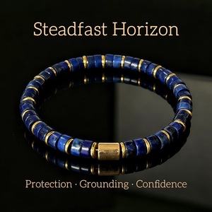 Bracelet en perles d'œil de tigre Steadfast Horizon plaqué or, pierre naturelle, style bohème classique unisexe, protection pour anniversaire - Product Image 3