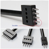 Lot de 3 poinçons à cuir creux de 4 mm – Outils de travail pour trous de 2/4/6 dents