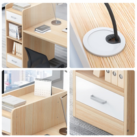 Bureaux de style minimaliste moderne en bois, modulaires, pour une ou plusieurs personnes, cloisons de bureau pour employés
