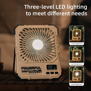 Quạt Cắm Trại 3 trong 1 20000mAh quạt đa chức năng có thể sạc lại với đèn Led ngoài trời Lều di động hỗ trợ OEM - Product Image 2
