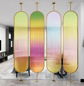현대 인테리어 장식 벽 패널 파티션 레이저 컷 유리 거실 스테인레스 스틸 장식 룸 칸막이
