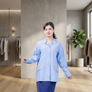 Camisa de Doctora de Manga Larga para Mujer, Tejida con Spandex, Transpirable, Absorbente de Sudor, Uniforme de Spa, Talla XL - Product Image 2