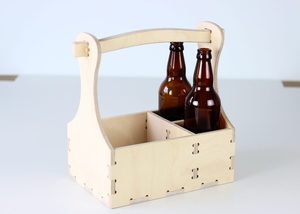 Panier cadeau large en bois à 4 compartiments, boîte de rangement en contreplaqué avec poignée, gravure personnalisée OEM, logo Vietnam - Product Image 5