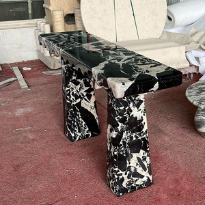 Living Room Long Beige Travertine White <strong>Marble</strong> <strong>Console</strong> <strong>Table</strong> Modern Calacatta Viola <strong>Marble</strong> Side <strong>Table</strong> - Product Image 2