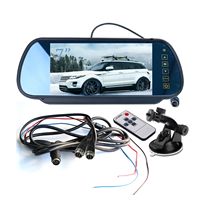 Monitor Tampilan Belakang Mobil Layar LCD 7 Inci Dengan Dudukan Hisap Kaca Depan Konektor 4PIN / AV 12-24v Kontrol Jarak Jauh untuk Truk RV Van