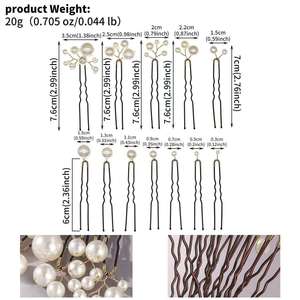 Set di forcine per capelli da sposa NYY MAY di alta qualità, fatte a mano in lega, 9,2 cm, per abiti da sposa, acconciature alla moda e servizi fotografici. - Product Image 2