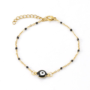ZOGXIN Evil Eye <b>Bracelet</b> <b>Red</b> Stainless Steel 18K Titanium Steel Round Beads Women's Jewelry Gift - Product Image 5