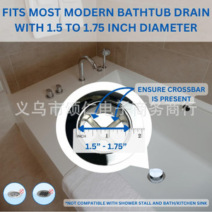 Filtro cilíndrico para desagüe de bañera, fácil de limpiar, reutilizable, para ducha y lavabo - Product Image 3