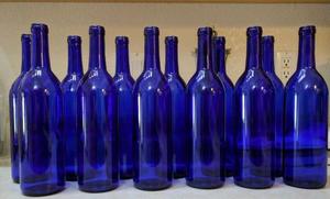 Bouteilles de vin de <span class=keywords><strong>Bordeaux</strong></span> bleu cobalt de 750ml finition en liège à fond plat étui de 12 - Product Image 6