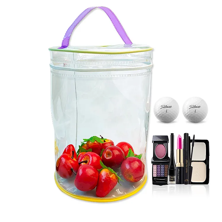 New Cosmetic Round shape TPU bag Clear PVC Plastic Bags for packaging