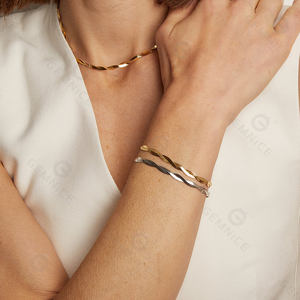 Gemnel Custom Trendy buon prezzo di alta qualità personalizzato alla rinfusa 925 argento Twist bracciale a spina di pesce - Product Image 4