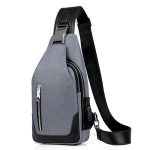 New Metal Zipper Single Shoulder <b>Bag</b> Bolsa De Pecho <b>Small</b> Sling <b>Bag</b> Travel Men Cross Chest <b>Bag</b> with USB Port - Product Image 5