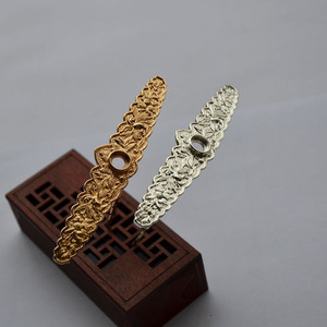 Copper Hairpin 95x20mm Gold Plated Lotus Pattern Antique Style Wedding DIY Hair Accessory - Product Image 3