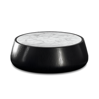 Table basse moderne BLK 120x120x33cm avec plateau rond en marbre, meubles de salon