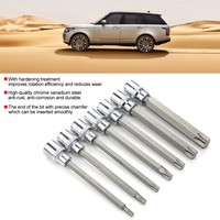 7 unids/set Extra Long Star Hex Bit Socket Kit 3/8in Square Drive con caja de herramientas para reparación de automóviles