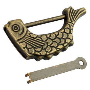 Antique Fish Head Lock Brass Zinc Alloy Traditional Style Wooden Door Furniture Lock Durable Hardware - Product Image 5