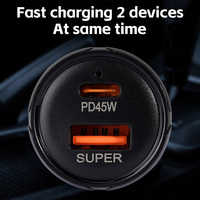 Chargeur de voiture double port 75W GaN Tech PD3.0 PPS Type-C Type-A avec protection contre les surintensités pour ordinateur portable, téléphone et tablette – Vente en gros