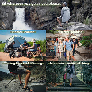 Chaise multifonctionnelle Ta-Da Série 2, 82 cm Marron Bâton de marche portable d'extérieur en aluminium Chaise à béquille - Product Image 6