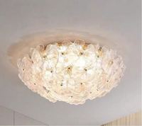 Lampe de plafond en verre de style français moderne et luxueuse, luminaire suspendu pour salle à manger, chambre à coucher, base en métal pour salon, éclairage de chambre à coucher
