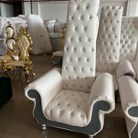 Chaise VIP à dossier haut ornée et encadrée, avec structure renforcée, pour la restauration hôtelière et l'utilisation en villa