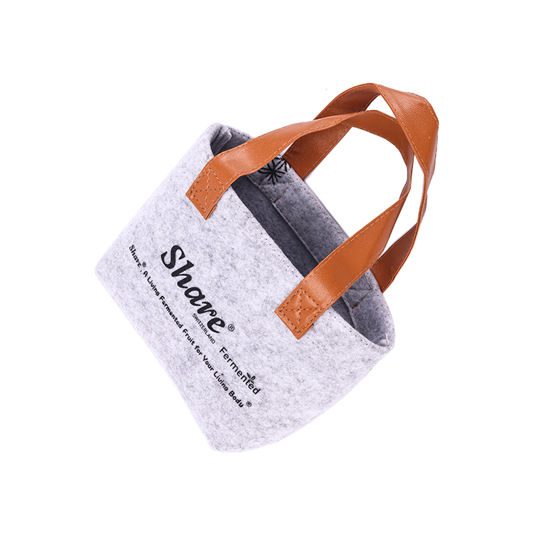 Wholesale Custom Logo Ladies Handbag Extra Large Felt Carry Shopping Tote Bag Leather Handle Fashionable Canvas Featuring Letter