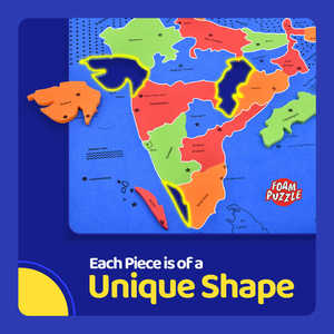 Puzzle éducatif DIY de la carte de l'Inde pour enfants, apprentissage de la géographie, des états et des capitales, jouet en carton Montessori, sac de rangement couleur intégrale - Product Image 3