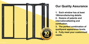 Puerta Plegable de Aluminio Comercial de Fábrica con Acabado Moderno, Puerta Corredera Plegable de Doble Vidrio para Entrada de Apartamento Exterior - Product Image 5