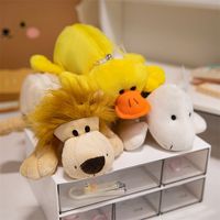 Sacs à maquillage en peluche en gros, trousses à crayons en peluche d'animaux de la jungle, trousses à crayons en peluche mignonnes en forme de tigre, de canard, de lion, de singe, d'éléphant, jouets en peluche