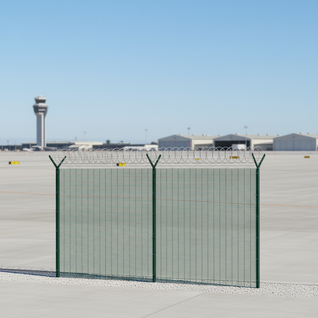 358 Security Fence with Anti-Drone Netting Option