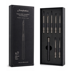 Ensemble de pinceaux d'artiste premium à manche interchangeable, 7 têtes interchangeables, kit de pinceaux de voyage assemblés pour l'aquarelle - Product Image 2
