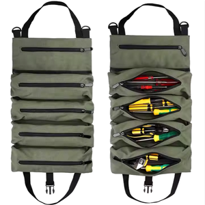 Super Roll Tool <b>Bag</b> Canvas Organizer Bucket Car First Aid Kit Wrap Pouch - Product Image 5