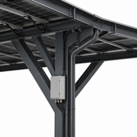 Système de carport solaire commercial triphasé à double rangée de panneaux monocristallins de type Y, 50KW 100KW, raccordé au réseau, pour le stationnement