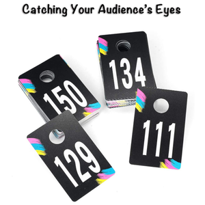 Tùy Chỉnh Tái Sử Dụng Trực Tiếp Bán Quần Áo Móc Áo Thẻ Nhựa 400 Số Liên Tiếp Xếp Gương Số Thẻ - Product Image 5