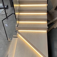 VIKO Escalier d'intérieur moderne en chêne suspendu Escalier flottant
