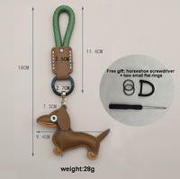 Porte-clés en cuir Teckel 2026, design personnalisé, pendentif dessin animé pour sac et coque de téléphone