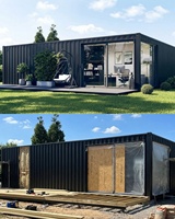Maison moderne en conteneurs maritimes à 2 étages avec terrasse sur le toit et balcon, villa préfabriquée de luxe pour complexe hôtelier ou Airbnb, aménagement personnalisable