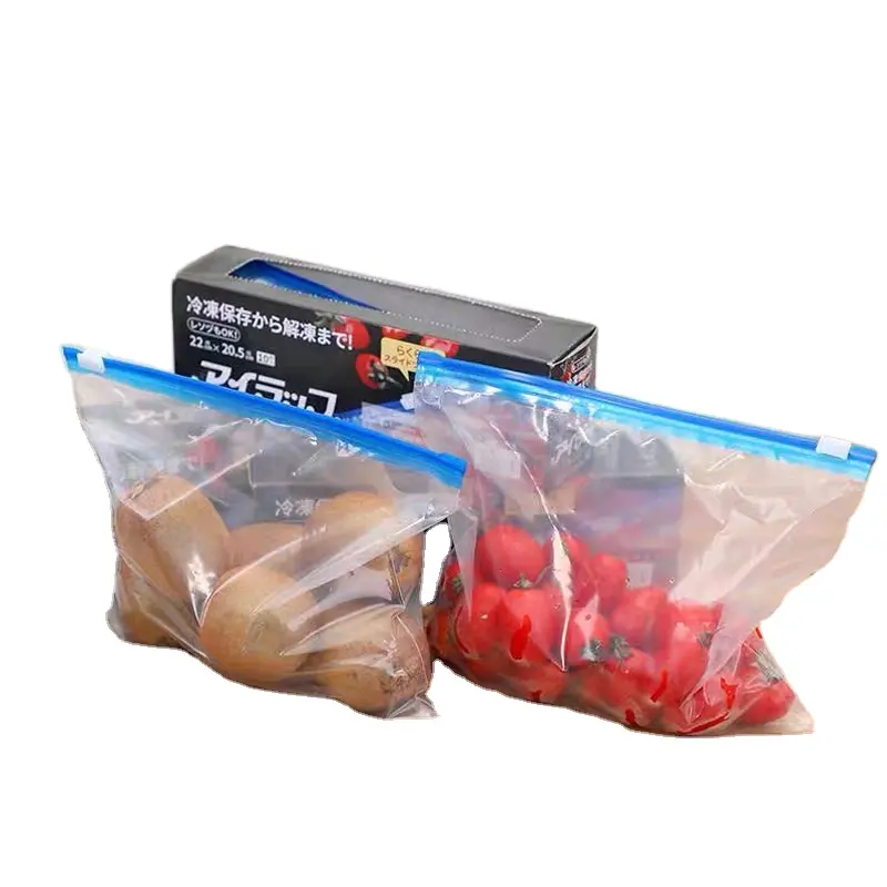 再封可能な透明で耐久性のある食品グレードのPEジッパーバッグ新鮮で冷蔵された防湿収納ポーチ