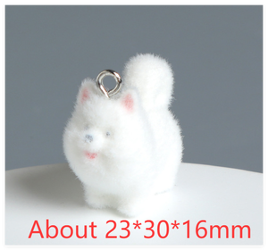 In miniatura cartone animato carino per bambini decorazione della casa delle bambole Figure fornitori di giocattoli Mini animali in resina alla rinfusa cane floccante figurina per portachiavi - Product Image 5