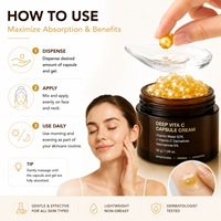 Crème Visage Revitalisante Hydratante Anti-Oxydation à la Vitamine C en Capsules, Niacinamide et Acide Hyaluronique pour Soins de la Peau en Salon