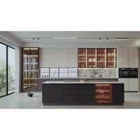 Modules d'armoires de cuisine modernes avec planification globale sur mesure et solutions de rangement multi-zones pour cuisine contemporaine