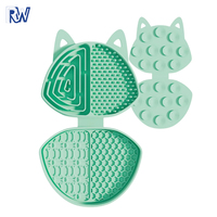 Tapis de léchage en silicone pour animaux de compagnie, tapis d'alimentation lente pour chats et chiens, tapis de léchage pliable avec ventouse intégrée, bol pour nourriture pour chiens et chats