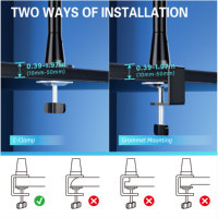 Support de microphone professionnel réglable à 360° avec bras articulé °   Support de microphone pivotant OEM ODM AUKI