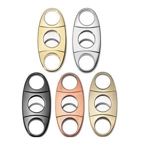 Cigar Cutter V Cut Silver Stainless Steel Blade Cigar Guillotine Cigar Cutter With Cigar Holder (Rose Gold - View #14