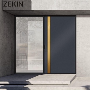 Modern Aluminum <b>Door</b> Ribbon Detail High Security Thermal Insulation Interior Manual Entry Wide <b>Frame</b> hotel Villa - Product Image 1