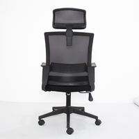 Chaise de bureau ergonomique réglable en maille noire avec base en acier pivotante, certifiée CE, de haute qualité, design moderne personnalisé